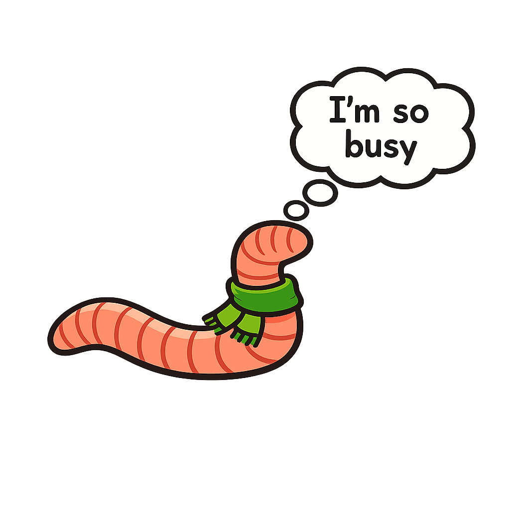 Wormtime mascot illustration